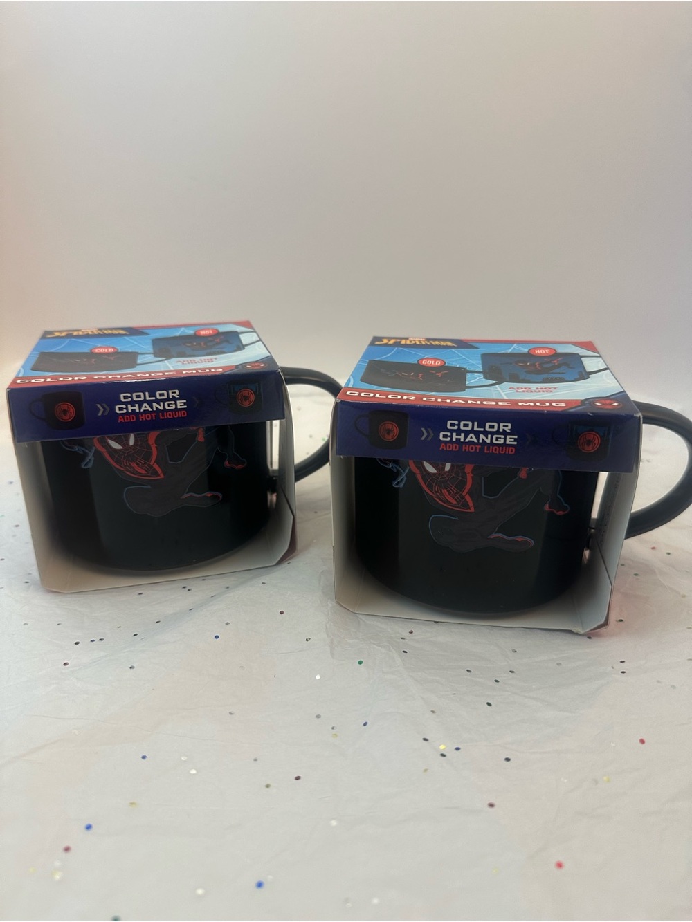 Set of 2 Color Change Spider-Man Heat Reveal Mug